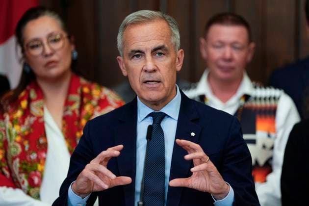 June 20, 2025, Ottawa, On, CAN: Prime Minister Mark Carney speaks at a news conference in the Foyer of the House of Commons in Ottawa, after Bill C-5 passed in the House, on Friday, June 20, 2025. Ottawa CAN  - ZUMAc35_ 20250620_zaf_c35_052 Copyright: xJustinxTangx