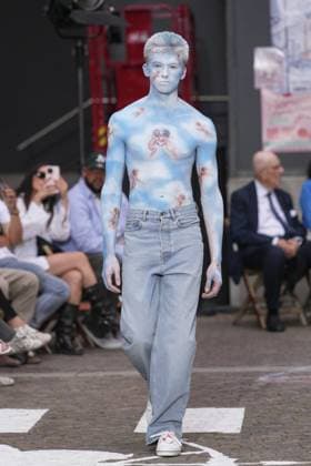 Mailand Fashion Week, Fiorucci Modenschau Milan, Milan Men s Fashion Week: Spring Summer 2026 - Men s Fashion, Spring Summer 2026 - Fiorucci fashion show - catwalk in the photo: Model  Copyright: xRiccardoxGIordanox xipa-agency.netx xRiccardoxGiordanox IPA_Agency_IPA59292872
