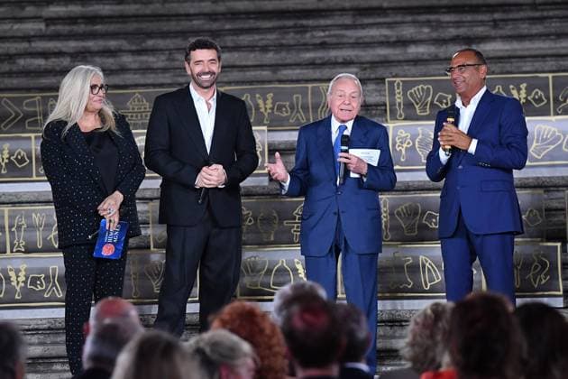Rome, Piazza di Spagna Biagio Agnes Award 2025, In the photo: Mara Venier Alberto Matano Carlo Conti Gianni Letta  Copyright: xVincenzoxLandix xipa-agency.netx xVincenzoxLandix IPA_Agency_IPA59312968