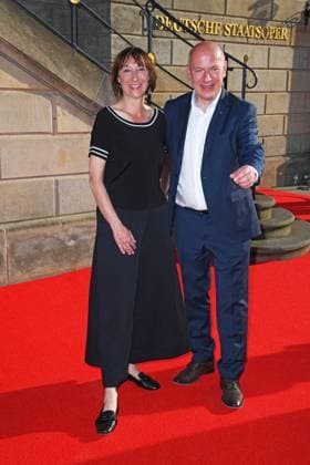 Elisabeth Sobotka Director of the Staatsoper , Kai Wegner on the red carpet for the STAATSOPER FÜR ALLE at the Staatsoper Unter den Linden in Berlin on 21 06 2025