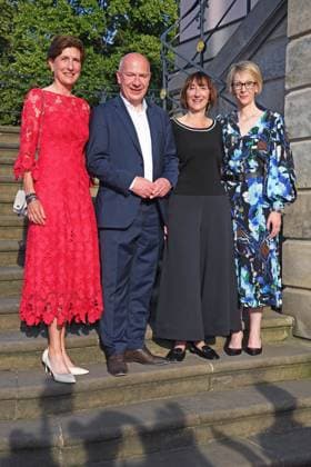 Ilka Horstmeier Board Member BMW , Kai Wegner, Elisabeth Sobotka Director of the State Opera , Nina Englert Head of BMW Berlin on the red carpet for the STAATSOPER FÜR ALLE at the State Opera Unter den Linden in Berlin on 21 06 2025