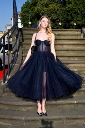 Trixi Giese on the red carpet as a guest at the opera concert Staatsoper fuer alle unter den Linden 19 edition on June 21, 2025 in Berlin on Bebelplatz under the open sky Opera by Charles Gounods Romeo et Juliette Berlin Germany
