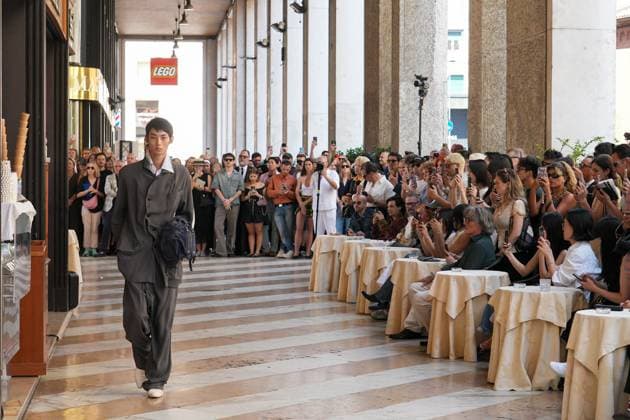 Milan, Milan Men s Fashion Week: Spring Summer 2026 - Men s Fashion, Spring Summer 2026 - Vivienne Westwood fashion show - catwalk in the photo: Model  Copyright: xRiccardoxGIordanox xipa-agency.netx xRiccardoxGiordanox IPA_Agency_IPA59341958