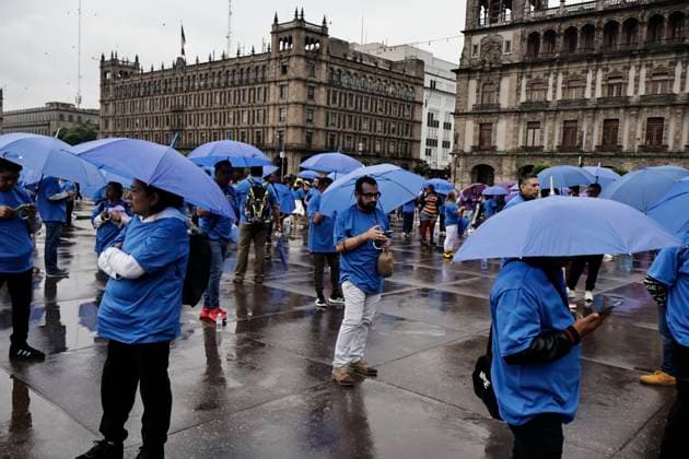 June 22, 2025, Mexico, Cdmx, Mexico: Hundreds of people gathered in Mexico City s Plaza de la ConstitucioÂ³n to break the record for the world s largest LGBTTTIQA+ flag. For this event, they used umbrellas in the same colors as the gay community flag. Mexico Mexico - ZUMAp204 20250622_zip_p204_016 Copyright: xJosuexPerezx