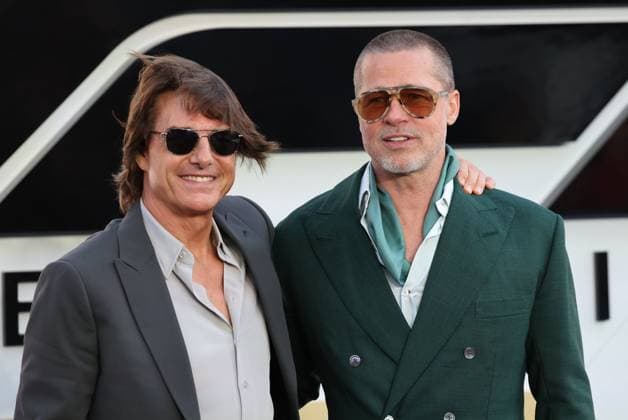 Bilder des Jahres 2025, Entertainment 06 Juni Entertainment Bilder des Tages . 23 06 2025. London, United Kingdom. Brad Pitt and Tom Cruise at the F1 The Movie premiere in London.  xStephenxLockx xi-Imagesx IIM-26037-0027