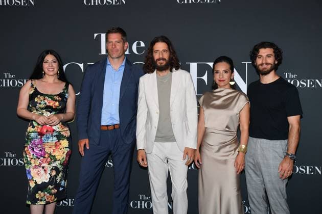 Rome, Cinema Adriano Premiere of the Series The Chosen The Last Supper , In the photo: Elizabeth Tabish Dallas Jenkins Jonathan Roumie Vanessa Bonavente George Harrison Xanthis  Copyright: xVincenzoxLandix xipa-agency.netx xVincenzoxLandix IPA_Agency_IPA59399305