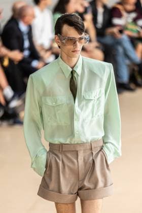 PFW - Men s Spring 2026 - Runway NB Model on the runway at the Saint Laurent show as part of Paris Men s Fashion Week on June 24, 2025 in Paris, France. Photo by Nasser Berzane ABACAPRESS.COM Paris France  Copyright: xBerzanexNasser ABACAx