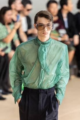 PFW - Men s Spring 2026 - Runway NB Model on the runway at the Saint Laurent show as part of Paris Men s Fashion Week on June 24, 2025 in Paris, France. Photo by Nasser Berzane ABACAPRESS.COM Paris France  Copyright: xBerzanexNasser ABACAx