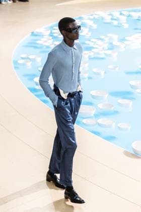 PFW - Men s Spring 2026 - Runway NB Model on the runway at the Saint Laurent show as part of Paris Men s Fashion Week on June 24, 2025 in Paris, France. Photo by Nasser Berzane ABACAPRESS.COM Paris France  Copyright: xBerzanexNasser ABACAx