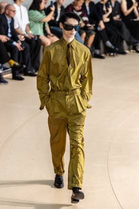 PFW - Men s Spring 2026 - Runway NB Model on the runway at the Saint Laurent show as part of Paris Men s Fashion Week on June 24, 2025 in Paris, France. Photo by Nasser Berzane ABACAPRESS.COM Paris France  Copyright: xBerzanexNasser ABACAx