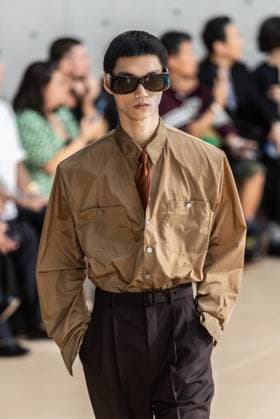 PFW - Men s Spring 2026 - Runway NB Model on the runway at the Saint Laurent show as part of Paris Men s Fashion Week on June 24, 2025 in Paris, France. Photo by Nasser Berzane ABACAPRESS.COM Paris France  Copyright: xBerzanexNasser ABACAx