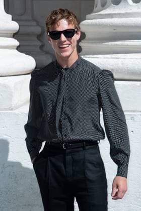 Yves Saint Laurent Photocall Finn Bennett attending the Yves Saint Laurent show in Paris, France on June 24, 2025. Photo by Aurore Marechal ABACAPRESS.COM Paris France  Copyright: xMarechalxAurore ABACAx