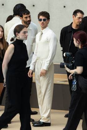 Men s Spring 2026 - Frontrow NB Manu Rios on the Frontrow at the Saint Laurent show as part of Paris Men s Fashion Week on June 24, 2025 in Paris, France. Photo by Nasser Berzane ABACAPRESS.COM Paris France  Copyright: xBerzanexNasser ABACAx