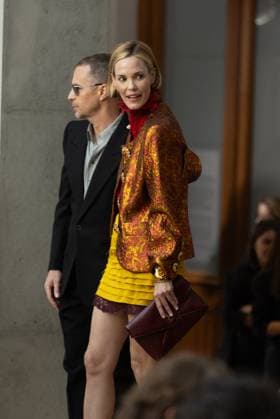 Men s Spring 2026 - Frontrow NB Leslie Bibb and Sam Rockwell on the Frontrow at the Saint Laurent show as part of Paris Men s Fashion Week on June 24, 2025 in Paris, France. Photo by Nasser Berzane ABACAPRESS.COM Paris France  Copyright: xBerzanexNasser ABACAx