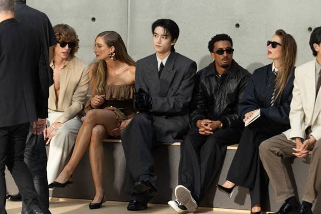 Men s Spring 2026 - Frontrow NB Mathilde Pinault, Zhang Kangle on the Frontrow at the Saint Laurent show as part of Paris Men s Fashion Week on June 24, 2025 in Paris, France. Photo by Nasser Berzane ABACAPRESS.COM Paris France  Copyright: xBerzanexNasser ABACAx