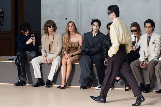 Men s Spring 2026 - Frontrow NB Mathilde Pinault, Zhang Kangle on the Frontrow at the Saint Laurent show as part of Paris Men s Fashion Week on June 24, 2025 in Paris, France. Photo by Nasser Berzane ABACAPRESS.COM Paris France  Copyright: xBerzanexNasser ABACAx