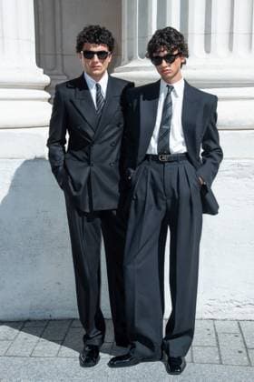 Yves Saint Laurent Photocall Antoine Waldner and Hugo Dacquet attending the Yves Saint Laurent show in Paris, France on June 24, 2025. Photo by Aurore Marechal ABACAPRESS.COM Paris France  Copyright: xMarechalxAurore ABACAx