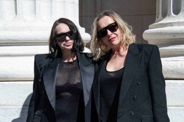Yves Saint Laurent Photocall Beatrice Dalle and Virginie Despentes attending the Yves Saint Laurent show in Paris, France on June 24, 2025. Photo by Aurore Marechal ABACAPRESS.COM Paris France  Copyright: xMarechalxAurore ABACAx
