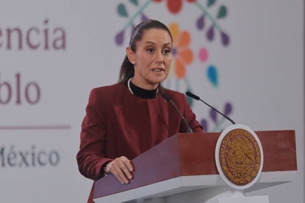 Mexico™s President Claudia Sheinbaum News Conference Mexico s President Claudia Sheinbaum speaks about the advances in the country s road infrastructure and the new changes to the Telecommunications Law during a briefing conference, talking at the National Palace. on June 25, 2025 in Mexico City, mexico. (Photo by Carlos Santiago Eyepix Group) Copyright: xCarlosxSantiago xEyepixxGroupx CS_25062025_159964