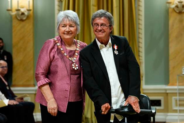 June 25, 2025, Ottawa, On, Canada: Stephane Laporte of Montreal, a writer, designer and tv director, is invested as a member of the Order of Canada by Gov. Gen. Mary Simon during a ceremony at Rideau Hall in Ottawa, on Wednesday, June 25, 2025. Ottawa Canada - ZUMAc35_ 20250625_zaf_c35_050 Copyright: xJustinxTangx