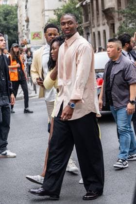 PFW AMI Men s Spring 2026 - Arrivals NB Tyrese Maxey attends the AMI show as part of Paris Men s Spring 2026 Fashion Week on June 25, 2025 in Paris, France. Photo by Nasser Berzane ABACAPRESS.COM Paris France  Copyright: xBerzanexNasser ABACAx