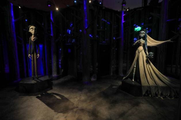 June 25, 2025, Mexico City, Ciudad de Mexico, Mexico: Fictional characters created by American director, producer, screenwriter, cartoonist, and writer Tim Burton are seen during a tour of the immersive exhibition Tim Burton s Labyrinth at Lienzo Charro. on June 25, 2025 in Mexico City, Mexico. Mexico City Mexico - ZUMAe321 20250625_zea_e321_001 Copyright: xIanxRoblesx