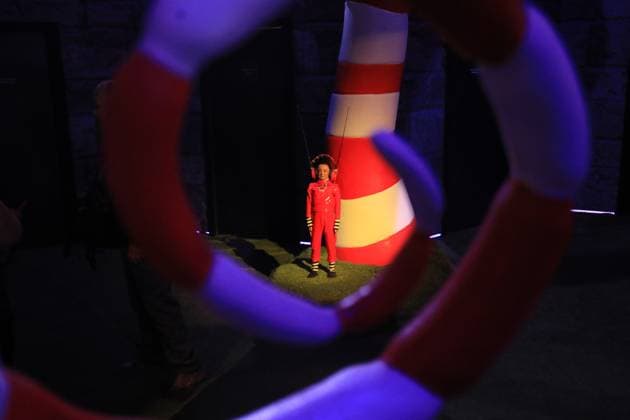 June 25, 2025, Mexico City, Ciudad de Mexico, Mexico: Fictional characters created by American director, producer, screenwriter, cartoonist, and writer Tim Burton are seen during a tour of the immersive exhibition Tim Burton s Labyrinth at Lienzo Charro. on June 25, 2025 in Mexico City, Mexico. Mexico City Mexico - ZUMAe321 20250625_zea_e321_014 Copyright: xIanxRoblesx