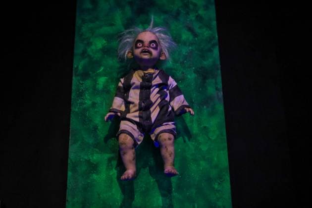June 25, 2025, Mexico City, Ciudad de Mexico, Mexico: Fictional characters created by American director, producer, screenwriter, cartoonist, and writer Tim Burton are seen during a tour of the immersive exhibition Tim Burton s Labyrinth at Lienzo Charro. on June 25, 2025 in Mexico City, Mexico. Mexico City Mexico - ZUMAe321 20250625_zea_e321_011 Copyright: xIanxRoblesx
