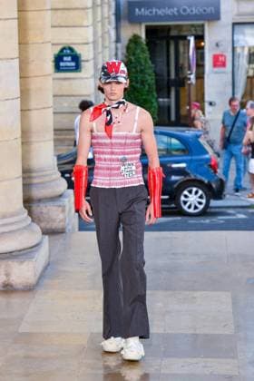PFW - Walter Van Beirendonck Runway A model walks the runway during the Walter Van Beirendonck Menswear Spring Summer 2026 show as part of Paris Fashion Week on June 25, 2025 in Paris, France. Photo by Shootpix ABACAPRESS.COM Paris France  Copyright: xShootpix ABACAx