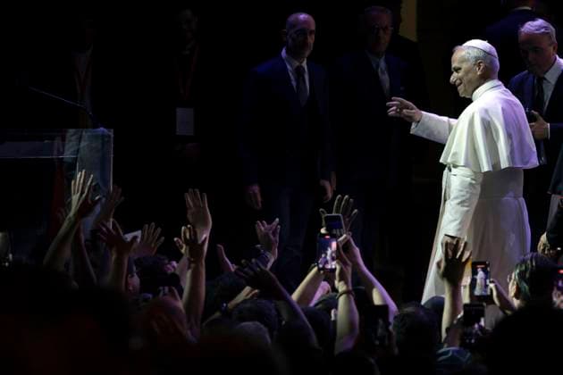 News Bilder des Tages June 26, 2025, Rome, Italy: Pope Leo XIV gives an audience to the participants in the Meeting of Priests promoted by the Dicastery for the Clergy at the auditorium Conciliazione in Rome on June 26, 2025. ANSA MASSIMO PERCOSSI Rome Italy  - ZUMAa110 20250626_zaf_a110_005 Copyright: xMassimoxPercossix