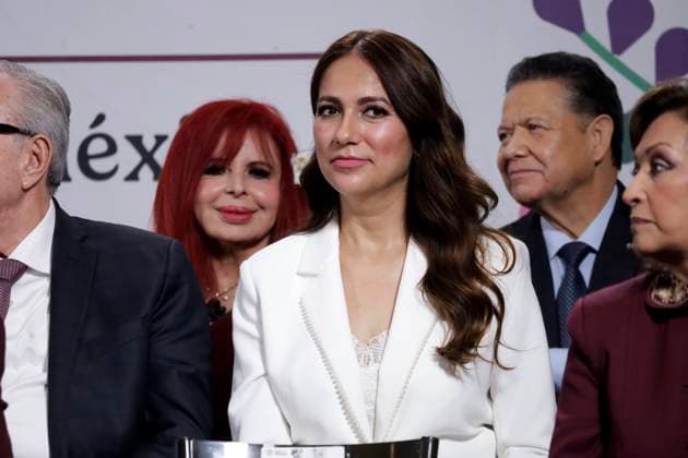 Mexico™s President Claudia Sheinbaum Meets Whit Gobernors Governor of the State of Guanajuato, Libia Garcia Munoz Ledo during the announce the 14 governors who will be part of the implementation of Economic Development for Wellbeing, in order to boost investment. on June 26, 2025 in Mexico City, Mexico. (Photo by Luis Barron Eyepix Group) Copyright: xLuisxBarron xEyepixxGroupx LB_26062025_160156