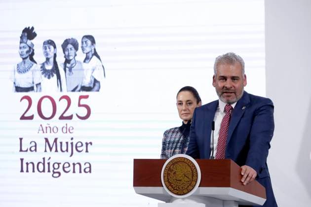 Mexico™s President Claudia Sheinbaum Meets Whit Gobernors Governor of state of Michoacan, Alfredo Ramirez Bedolla speaks during the announce the 14 governors who will be part of the implementation of Economic Development for Wellbeing, in order to boost investment. on June 26, 2025 in Mexico City, Mexico. (Photo by Luis Barron Eyepix Group) Copyright: xLuisxBarron xEyepixxGroupx LB_26062025_160169