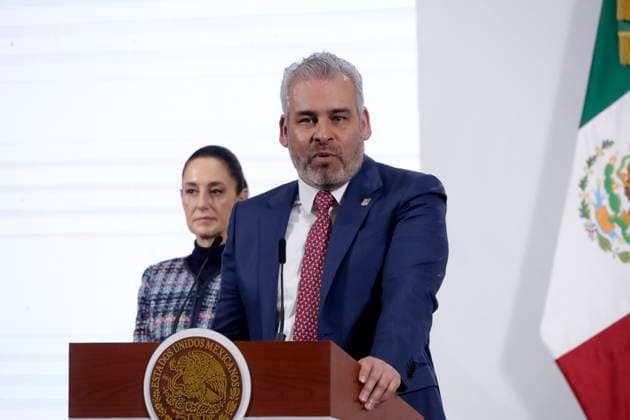 Mexico™s President Claudia Sheinbaum Meets Whit Gobernors Governor of state of Michoacan, Alfredo Ramirez Bedolla speaks during the announce the 14 governors who will be part of the implementation of Economic Development for Wellbeing, in order to boost investment. on June 26, 2025 in Mexico City, Mexico. (Photo by Luis Barron Eyepix Group) Copyright: xLuisxBarron xEyepixxGroupx LB_26062025_160170