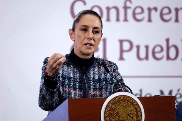 Mexico™s President Claudia Sheinbaum Meets Whit Gobernors Mexico s President, Claudia Sheinbaum Pardo, during a press conference announced the 14 governors who will be part of the implementation of Economic Development for Wellbeing, in order to boost investment. on June 26, 2025 in Mexico City, Mexico. (Photo by Luis Barron Eyepix Group) Copyright: xLuisxBarron xEyepixxGroupx LB_26062025_160177