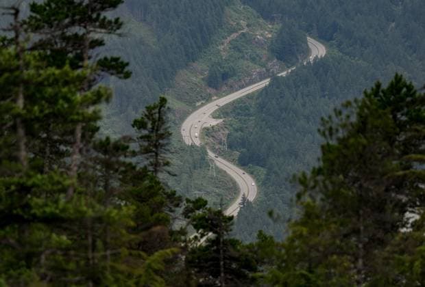 June 26, 2025, Squamish, Bc, CANADA: Motorists travel on the Sea-to-Sky highway in Squamish, B.C., on Thursday, June 26, 2025. The Squamish Nation and the provincial government have signed an agreement to guide forest stewardship in the nation s territory to protect cultural sites and environmentally sensitive areas from logging, new roads and tenures. The agreement establishes 33 cultural sites and six special cultural management areas. Squamish CANADA  - ZUMAc35_ 20250626_zaf_c35_050 Copyright: xDarrylxDyckx