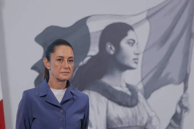 Mexico s President Claudia Sheinbaum speaks during a news conference about the intervention of the National Banking and Securities Commission (CNBV) to the institutions identified by the U.S. Treasury Department for money laundering at the National Palace. on June 27, 2025 in Mexico City, Mexico. Mexico City Mexico - ZUMAe321 20250627_zia_e321_024 Copyright: xCarlosxSantiagox