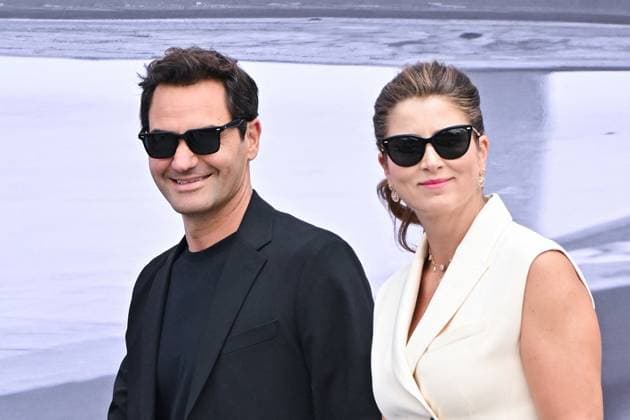 Dior Homme Arrivals Roger Federer and Mirka Federer attending the Dior Homme Menswear Spring Summer 2026 show as part of Paris Fashion Week in Paris, France on June 27, 2025. Photo by Aurore Marechal ABACAPRESS.COM Paris France  Copyright: xMarechalxAurore ABACAx