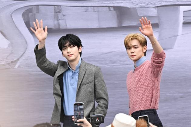 Dior Homme Arrivals Soobin and Yeonju attending the Dior Homme Menswear Spring Summer 2026 show as part of Paris Fashion Week in Paris, France on June 27, 2025. Photo by Aurore Marechal ABACAPRESS.COM Paris France  Copyright: xMarechalxAurore ABACAx