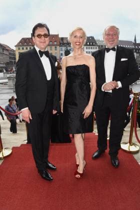 Serge Dorny Bavarian State Opera Director Katja Eichinger Author Producer Thomas Girst BMW Group Cultural Manager Munich 27 06 2025 Bavarian State Opera Festival Premiere Arts Minister Markus Blume visits the opera Don Giovanni Munich