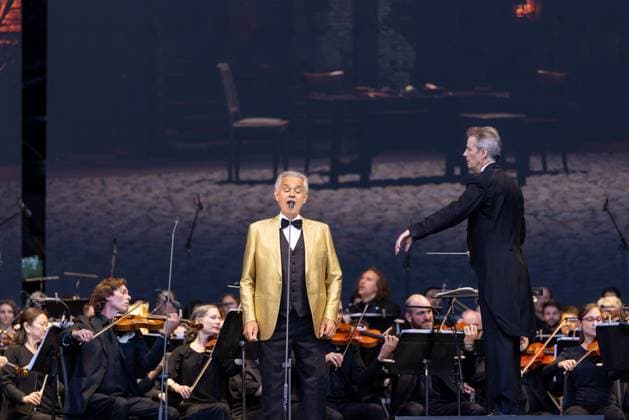 Andrea Bocelli Performs in Napa Valley Andrea Bocelli performs with an orchestra at Charles Krug Winery in Napa Valley, California, on June 21, 2025. The event brings together guests for Bocelli™s benefit concert supporting education and healthcare programs worldwide. Napa California United States Copyright: xSahabxZaribafx