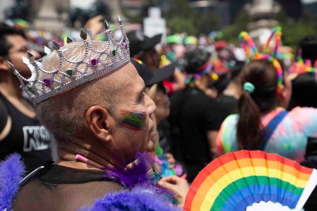 June 28, 2025, Mexico City, Mexico, Mexico: The 47th edition of the LGBTQ+ Pride March in CDMX, where thousands of people from the community gathered to march together from the emblematic Angel de la Independencia to the Zocalo of Mexico City, passing through emblematic streets such as Paseo de la Reforma Avenue, inside the march there were flags and made-up characters. Mexico City Mexico - ZUMAs310 20250628_zip_s310_019 Copyright: xLuisxExSalgadox