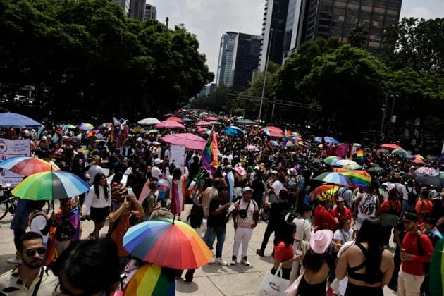 June 28, 2025, Mexico, Cdmx, Mexico: The 47th edition of the LGBTTTIQ+ March or Pride March in Mexico City is filled with colors and thousands of people from the community; the celebration theme is Diversity without Borders. Justice, Resistance, and Unity! to show support for the human rights of all people. From the Angel of Independence to the Zocalo in Mexico City, people marched to demonstrate the pride and diversity of the LGBTTTIQ+ community throughout Mexico. Mexico Mexico - ZUMAp204 20250628_zip_p204_009 Copyright: xJosuexPerezx