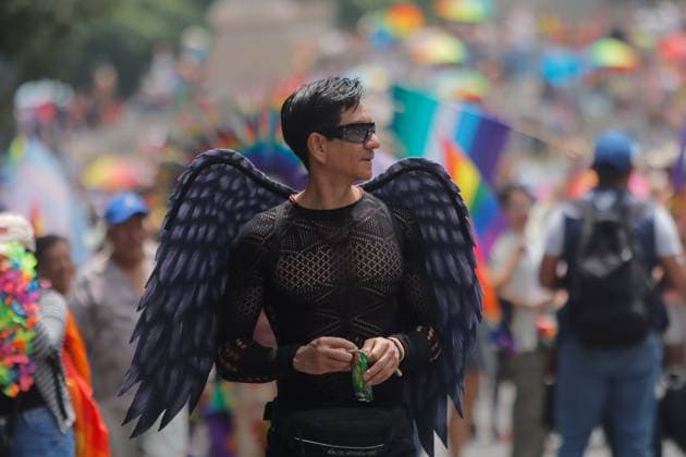 47th Annual Pride Parade Celebration A person takes part to mark the 47th anniversary of Pride Parade 2025, to demand freedom, equality of sexual orientations and gender identities. on June 28, 2025 in Mexico City, Mexico. (Photo by Carlos Santiago Eyepix Group) Copyright: xCarlosxSantiago xEyepixxGroupx CS_28062025_160501