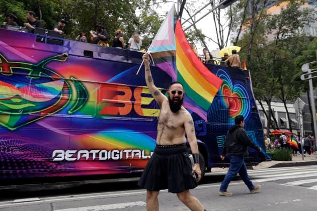 A person takes part to mark the 47th anniversary of Pride Parade 2025, to demand freedom, equality of sexual orientations and gender identities. on June 28, 2025 in Mexico City, Mexico. Mexico City Mexico - ZUMAe321 20250628_zia_e321_062 Copyright: xLuisxBarronx