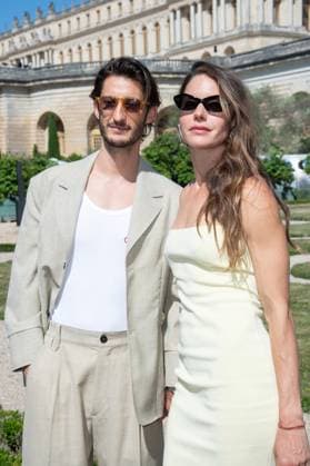 PFW Jacquemus Photocall Pierre Niney and Natasha Andrews attending the Jacquemus Menswear Spring Summer 2026 show as part of Paris Fashion Week in Paris, France on June 29, 2025. Photo by Aurore Marechal ABACAPRESS.COM Paris France  Copyright: xMarechalxAurore ABACAx