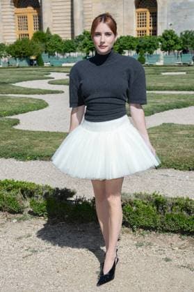 PFW Jacquemus Photocall Emma Roberts attending the Jacquemus Menswear Spring Summer 2026 show as part of Paris Fashion Week in Paris, France on June 29, 2025. Photo by Aurore Marechal ABACAPRESS.COM Paris France  Copyright: xMarechalxAurore ABACAx