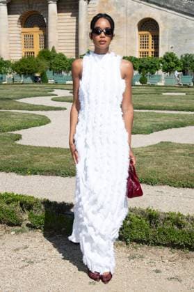 PFW Jacquemus Photocall Laura Harrier attending the Jacquemus Menswear Spring Summer 2026 show as part of Paris Fashion Week in Paris, France on June 29, 2025. Photo by Aurore Marechal ABACAPRESS.COM Paris France  Copyright: xMarechalxAurore ABACAx