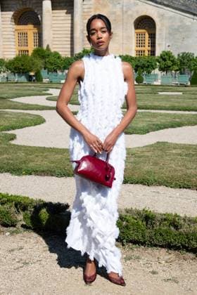 PFW Jacquemus Photocall Laura Harrier attending the Jacquemus Menswear Spring Summer 2026 show as part of Paris Fashion Week in Paris, France on June 29, 2025. Photo by Aurore Marechal ABACAPRESS.COM Paris France  Copyright: xMarechalxAurore ABACAx
