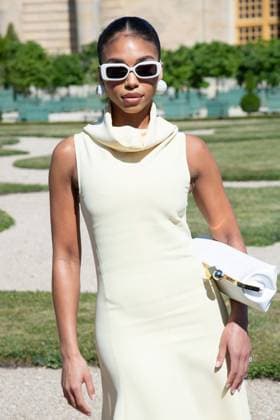 PFW Jacquemus Photocall Lori Harvey attending the Jacquemus Menswear Spring Summer 2026 show as part of Paris Fashion Week in Paris, France on June 29, 2025. Photo by Aurore Marechal ABACAPRESS.COM Paris France  Copyright: xMarechalxAurore ABACAx