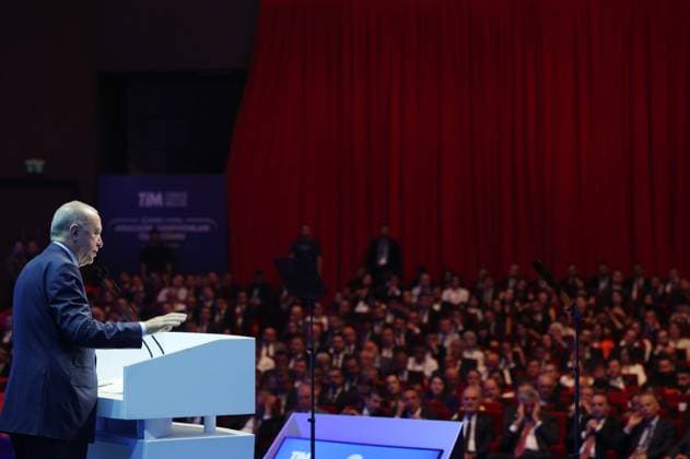 Turkish President Recep Tayyip Erdogan ISTANBUL, TURKIYE - JUNE 30: (----EDITORIAL USE ONLY - MANDATORY CREDIT - TURKISH PRESIDENCY MURAT KULA HANDOUT - NO MARKETING NO ADVERTISING CAMPAIGNS - DISTRIBUTED AS A SERVICE TO CLIENTS----) Turkish President Recep Tayyip Erdogan delivers remarks during the 32nd Ordinary General Assembly of Turkiye Exporters Assembly and Export Champions Award Ceremony at Halic Congress Center in Istanbul, Turkiye on June 30, 2025. Turkish Presidency Murat Kula Handout Anadolu Istanbul Turkey. Editorial use only. Please get in touch for any other usage.  Copyright: x2025xAnadoluxTurkishxPresidencyx xMuratxKulax xHandoutx